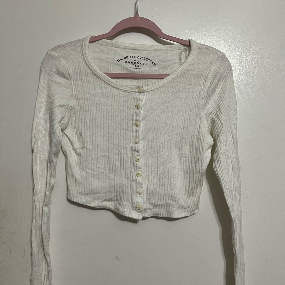 Aeropostale Cream Button-Down Shirt